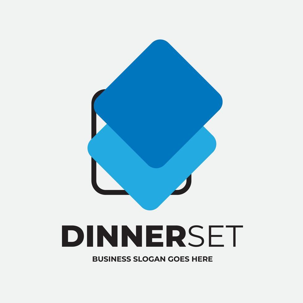 conjunto de jantar - logotipo do escorredor de pratos vetor