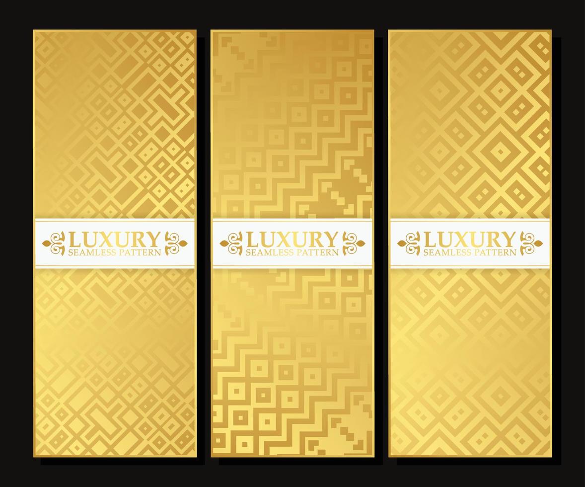 cartão vertical de padrão abstrato de ouro elegante vetor