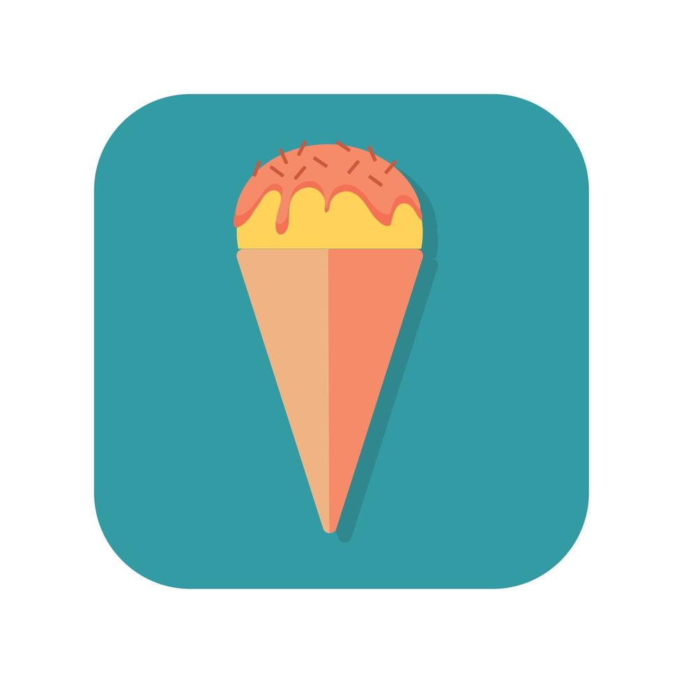 ícone de botão abstrato casquinha de sorvete no fundo branco - vetor