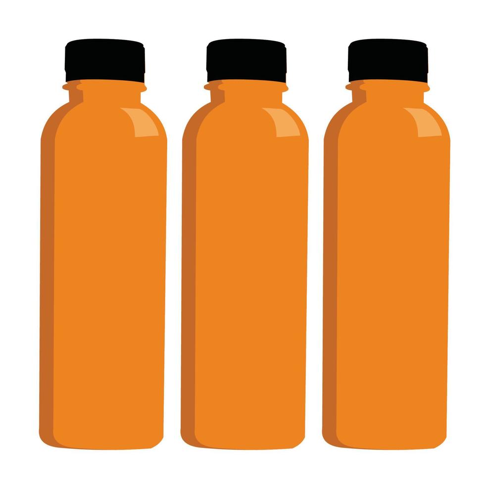 bebida de suco de laranja em garrafa de plástico vetor