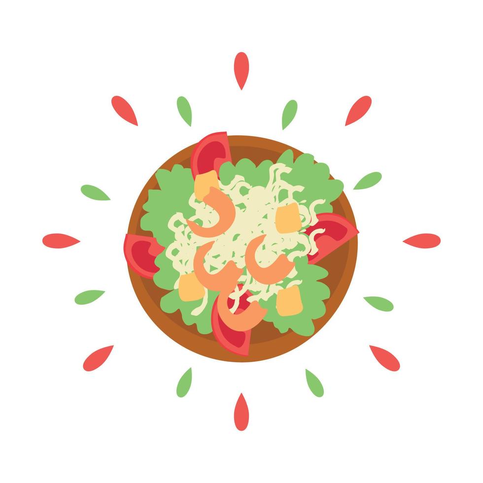 ícone abstrato espaguete suculento com camarão com salpicos isolados no fundo branco - vetor