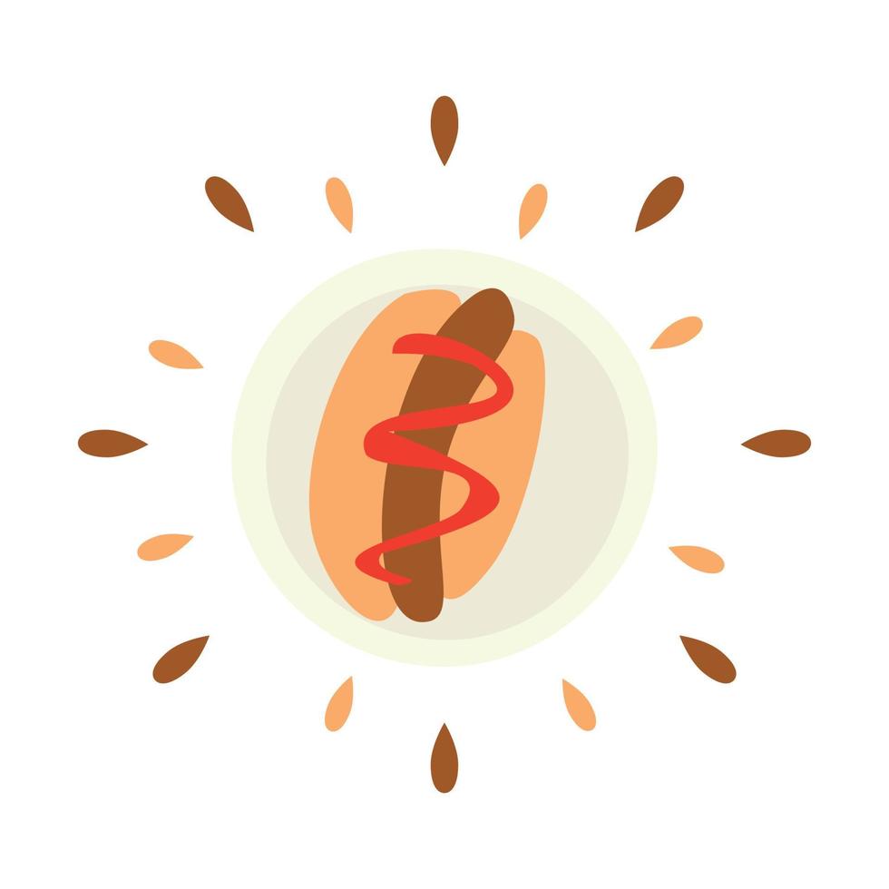 ícone abstrato de cachorro-quente suculento isolado no fundo branco - vetor