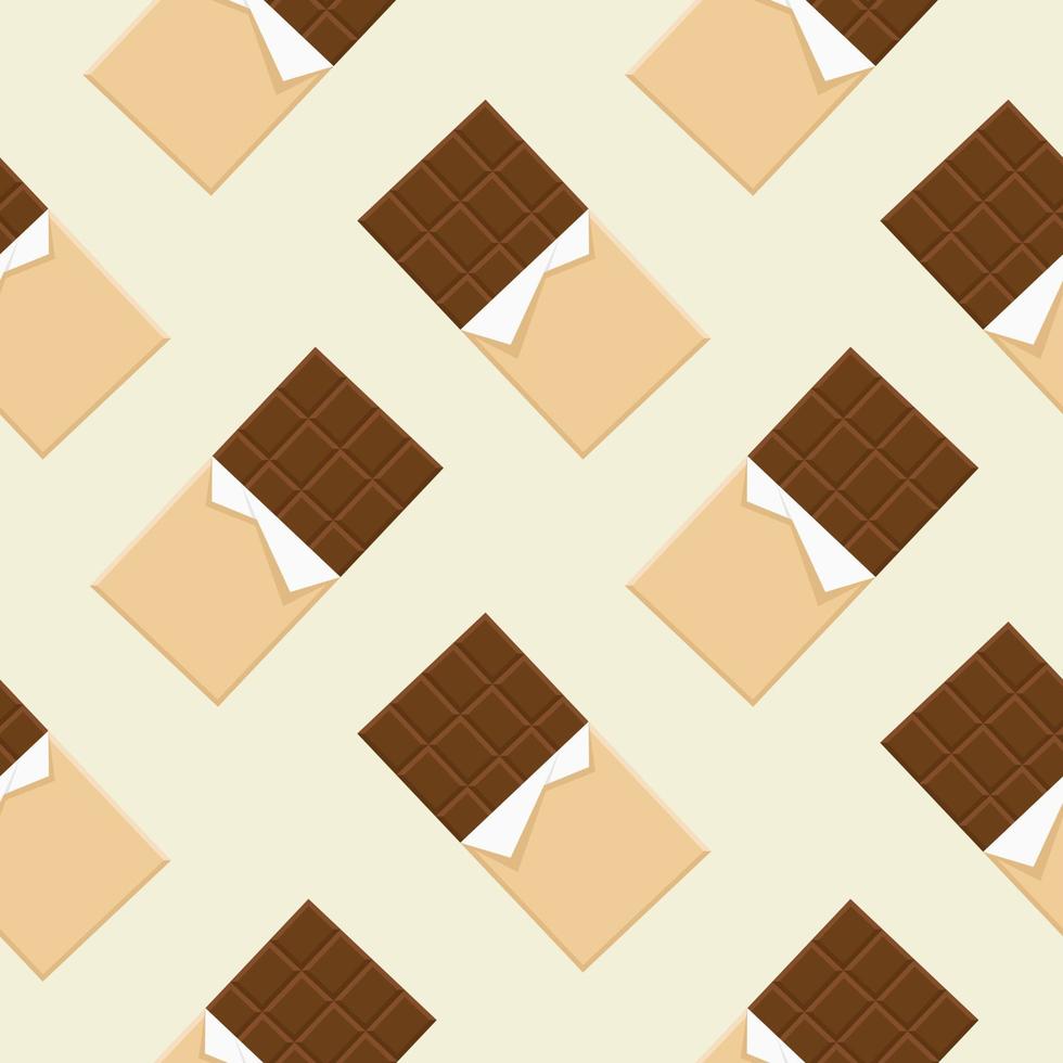 ilustração em vetor padrão sem costura de barra de chocolate