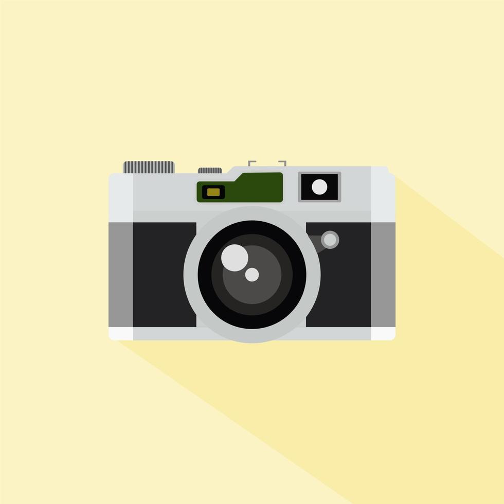 ilustração em vetor design plano de câmera analógica. câmera fotográfica de filme vintage. imagem em tons de estilo retrô. conceito minimalista