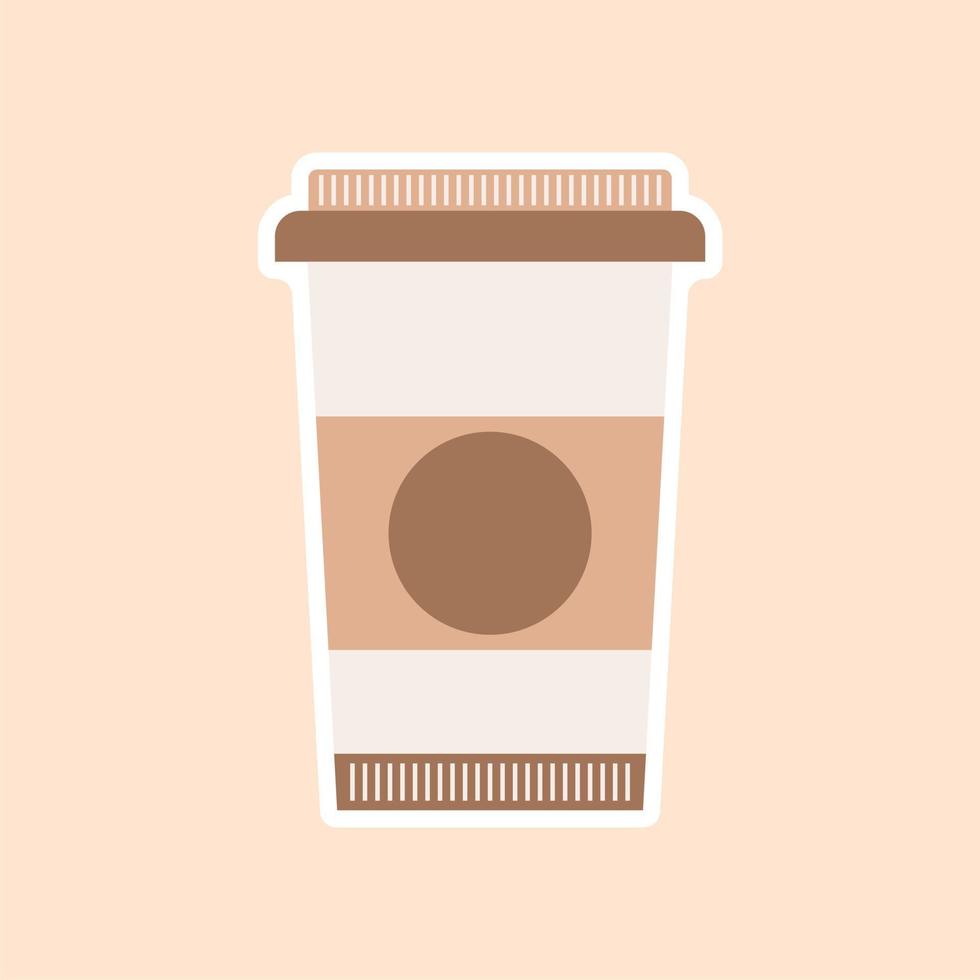 ilustração de conceito de xícara de café em vetor isométrico estilo simples. material design copo de café de papel descartável limpo ícone realista.