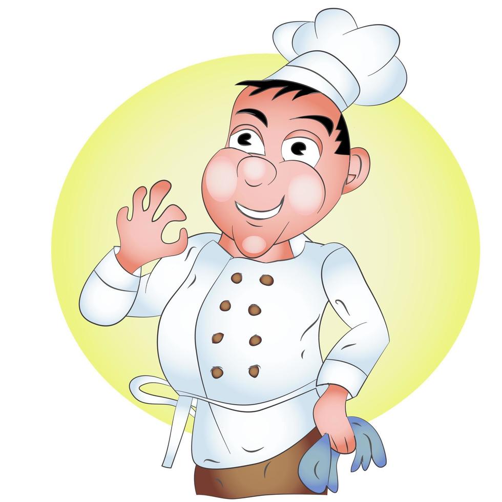 personagem de desenho animado do chef vetor
