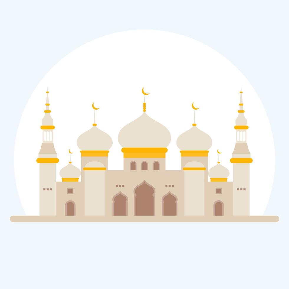 Ramadan Karim. estilo simples de mesquita na cor de fundo. mês do ramadã. ilustração em vetor islâmico eid mubarak