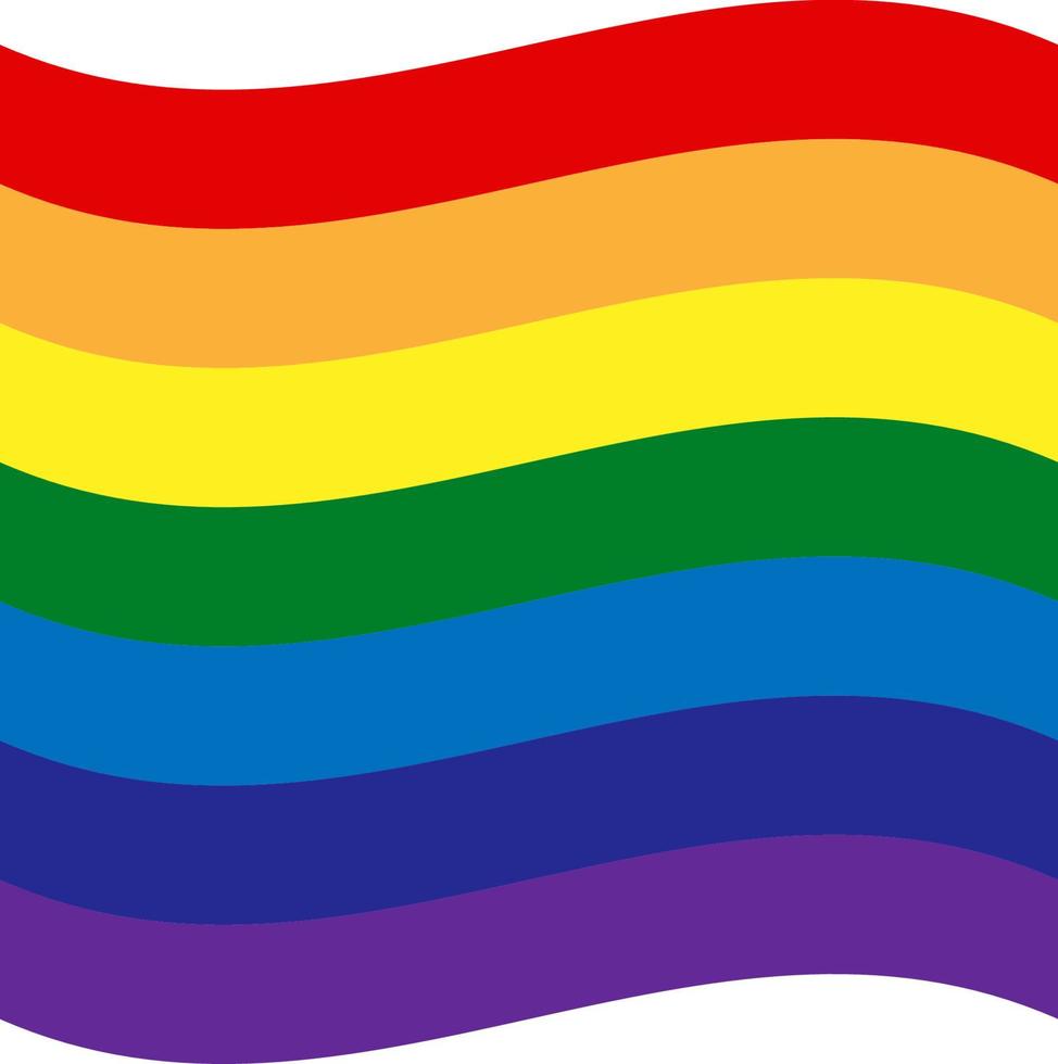 bandeira do arco-íris. a mais conhecida mundialmente é a bandeira do orgulho que representa o orgulho lgbt. lésbicas, gays, bissexuais e transgêneros vetor