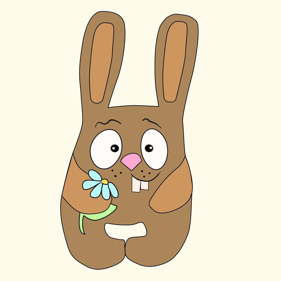 lindo brinquedo de coelho bebê. personagem de desenho animado, ilustração vetorial. vetor