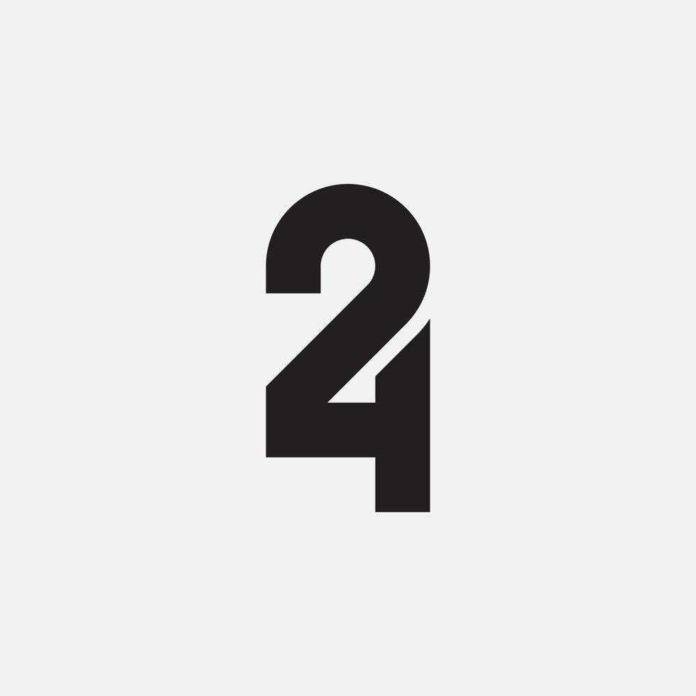 logotipo de design de monograma número 24. vetor