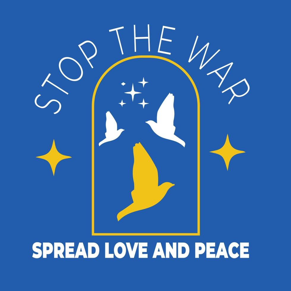 pare a guerra ucrânia espalhe amor e paz vetor