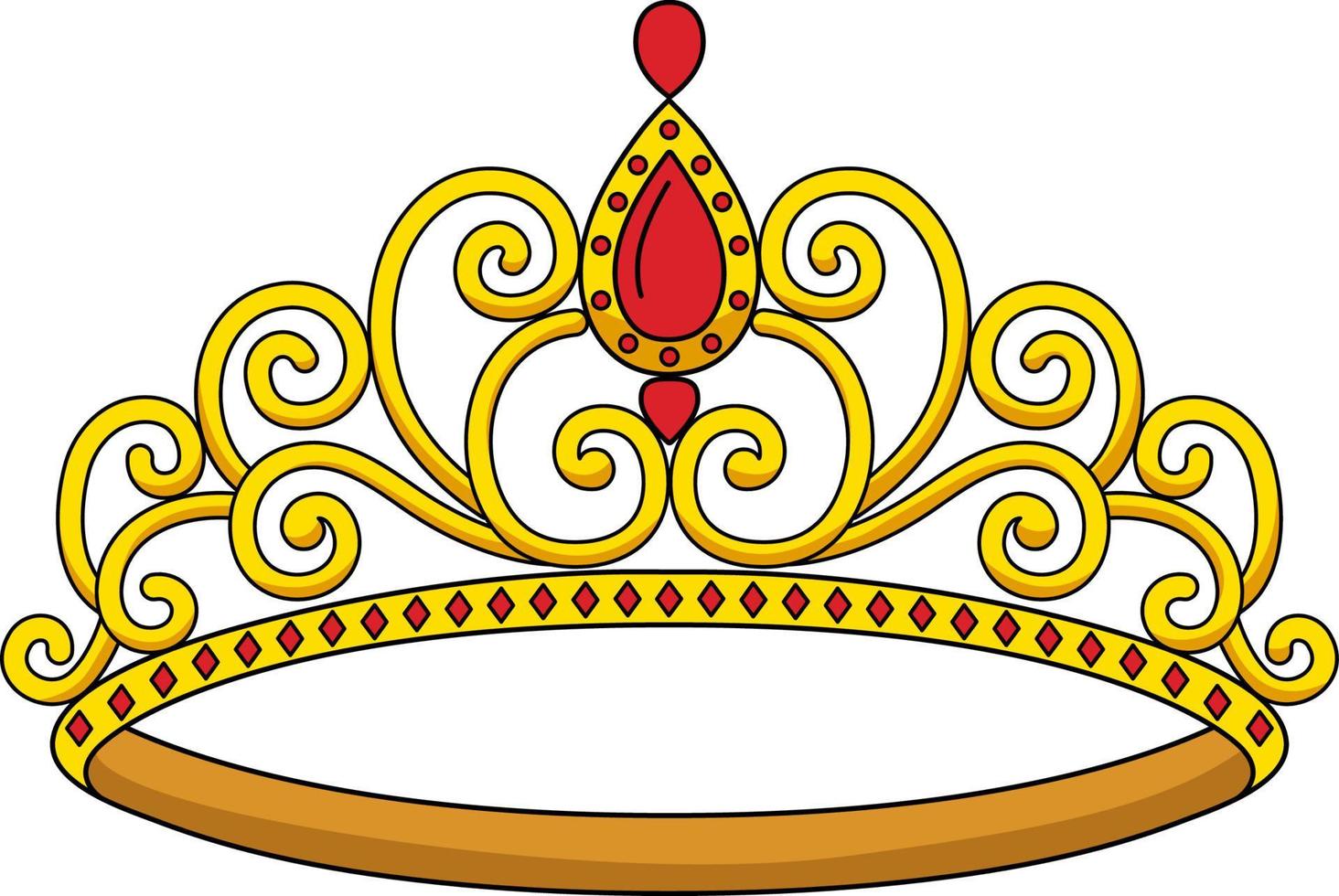 clipart colorido dos desenhos animados da coroa da princesa vetor