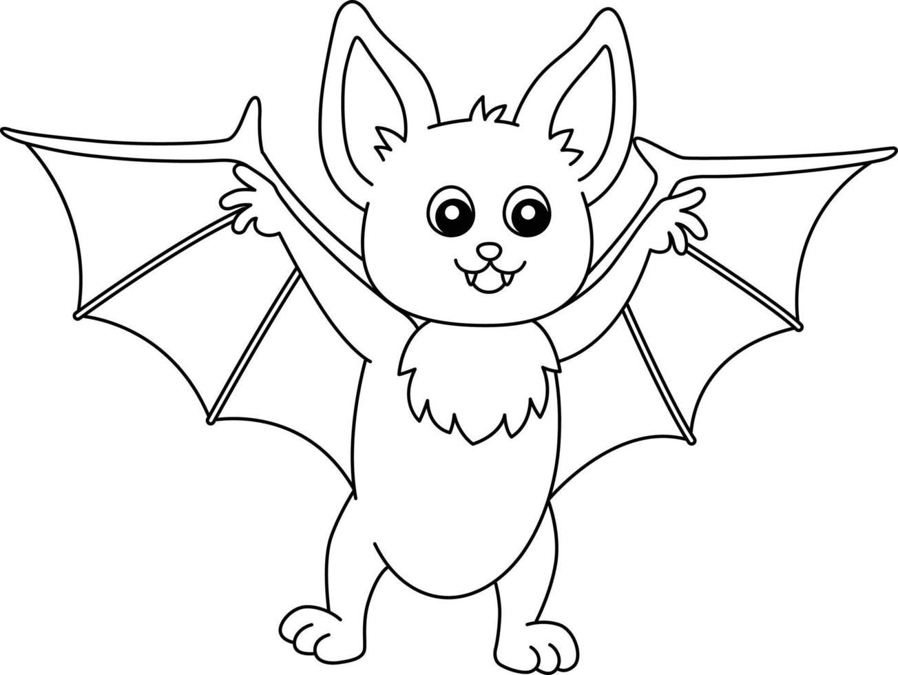 animal morcego para colorir isolado para crianças vetor