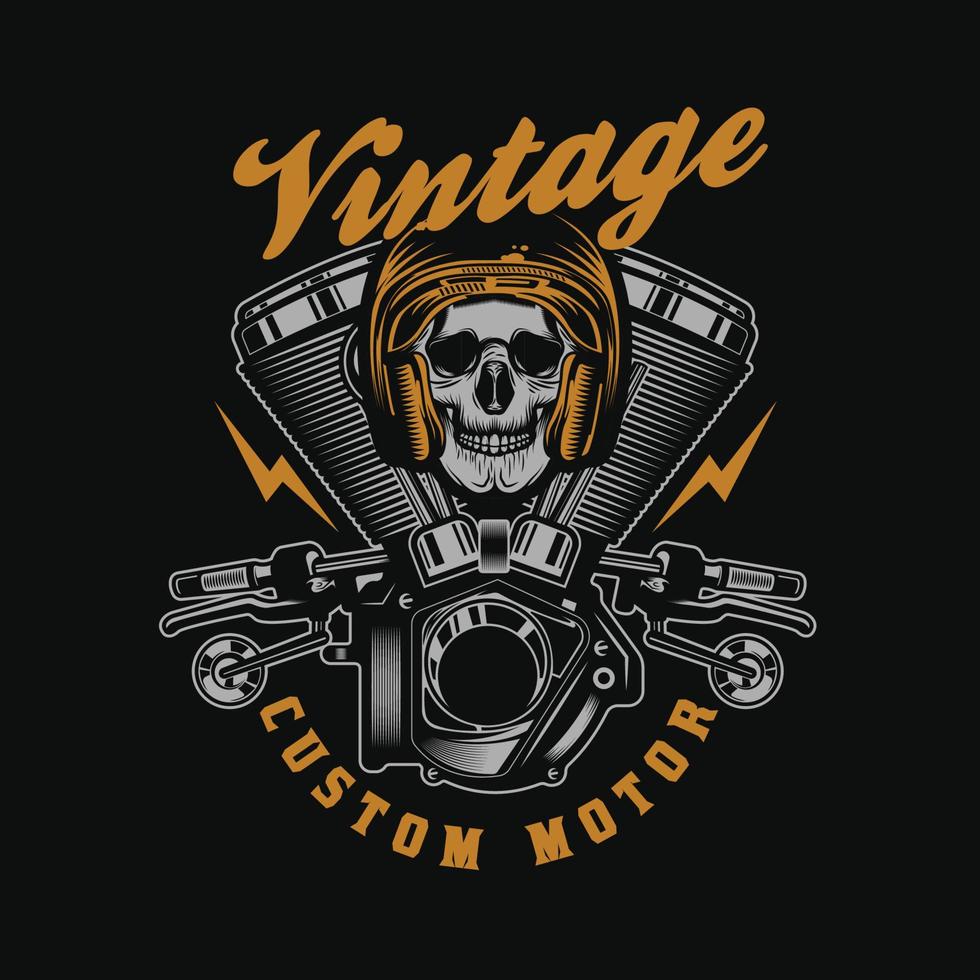 distintivo vintage de motocicleta personalizada vintage vetor