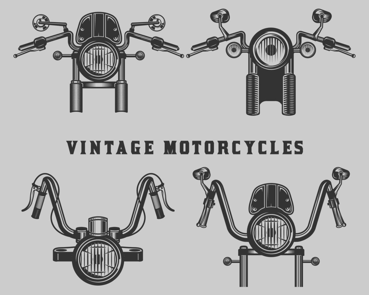 elementos de motocicleta personalizados vintage vetor