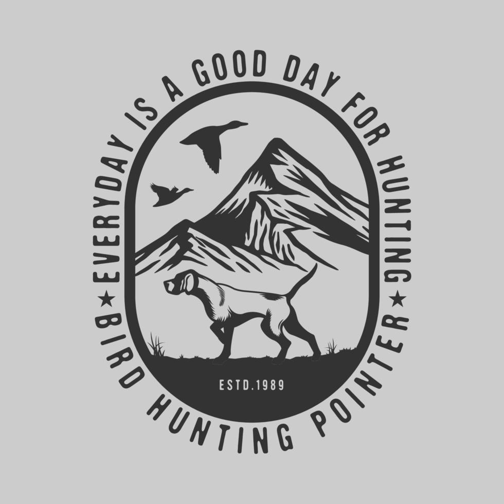 distintivo de emblema de caça e aventura vintage vetor