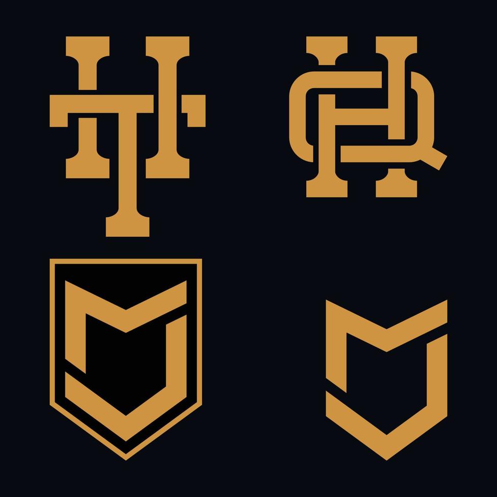 modelos de design de coleção de logotipo de monograma vetor