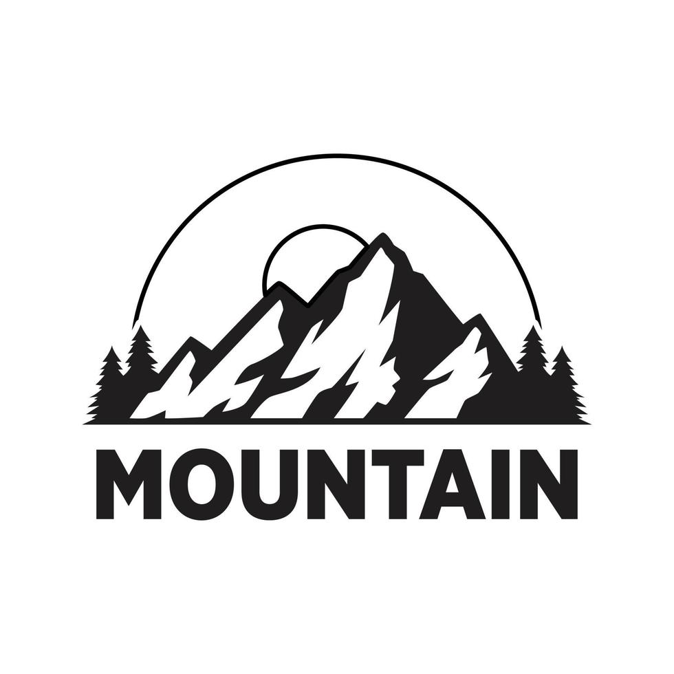 design de logotipo vintage de aventura de montanha vetor