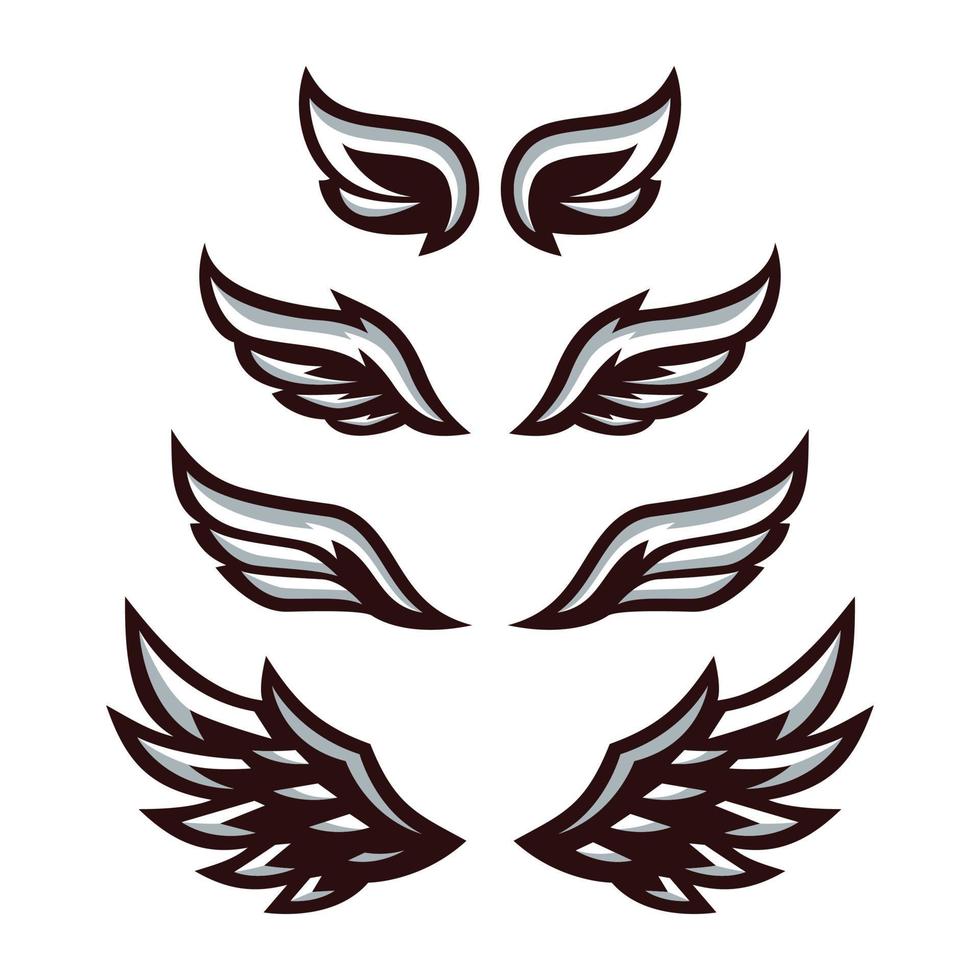 modelos de design de logotipo de coleção de asa vetor