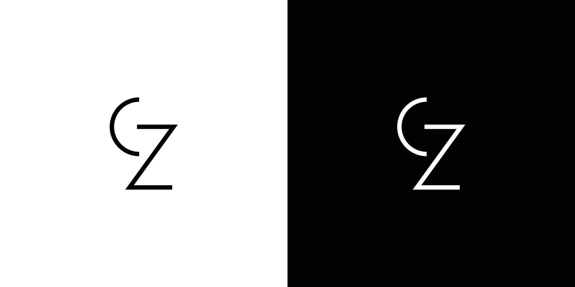 design de logotipo de iniciais de letra cz moderno e sofisticado vetor