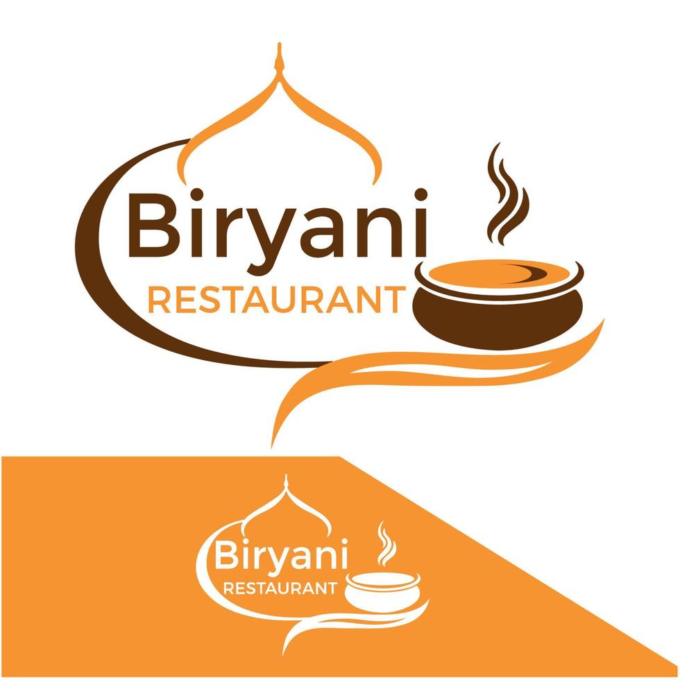 ilustração vetorial de logotipo de restaurante biryan vetor