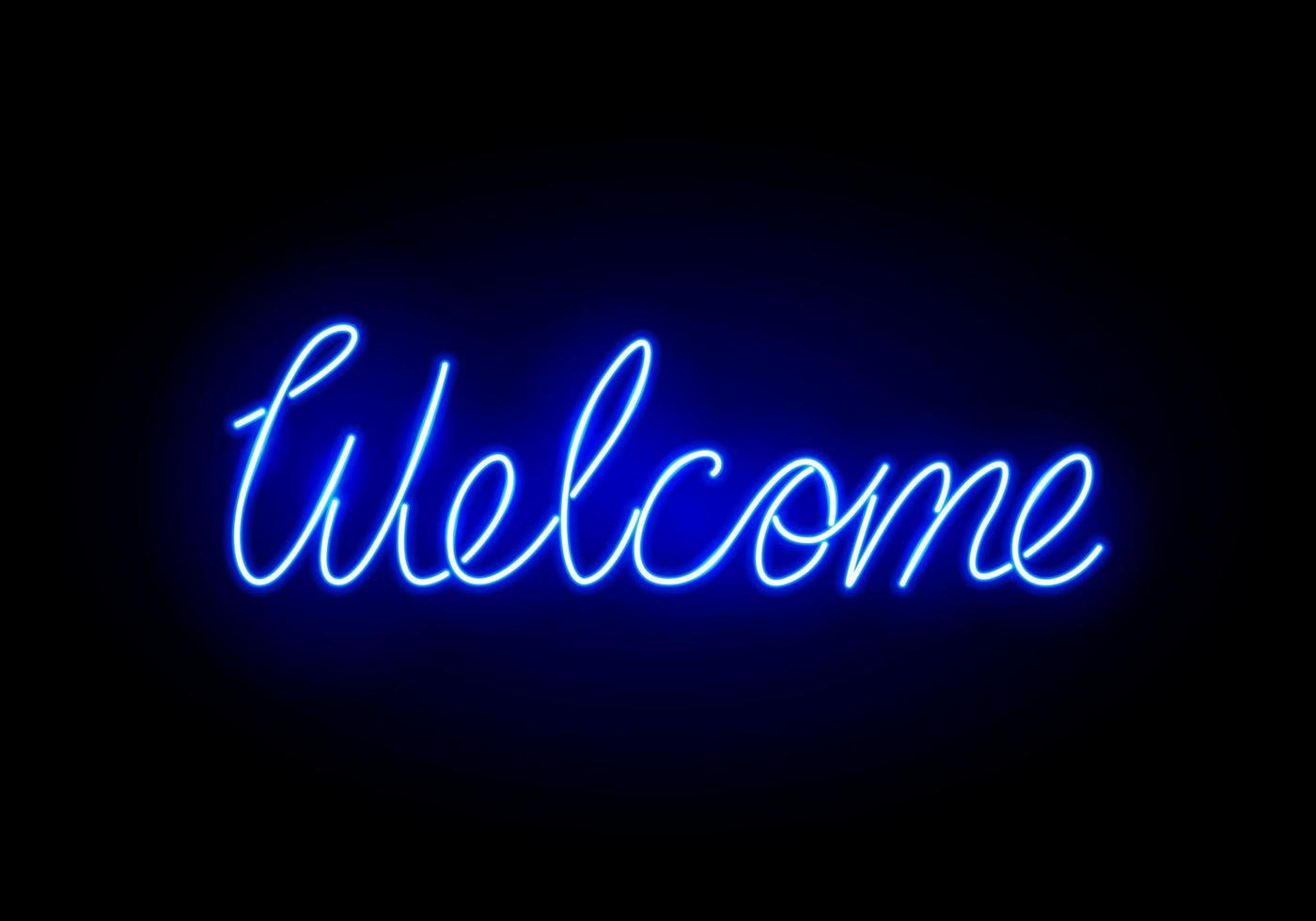 bem-vindo sinal de caligrafia neon vetor