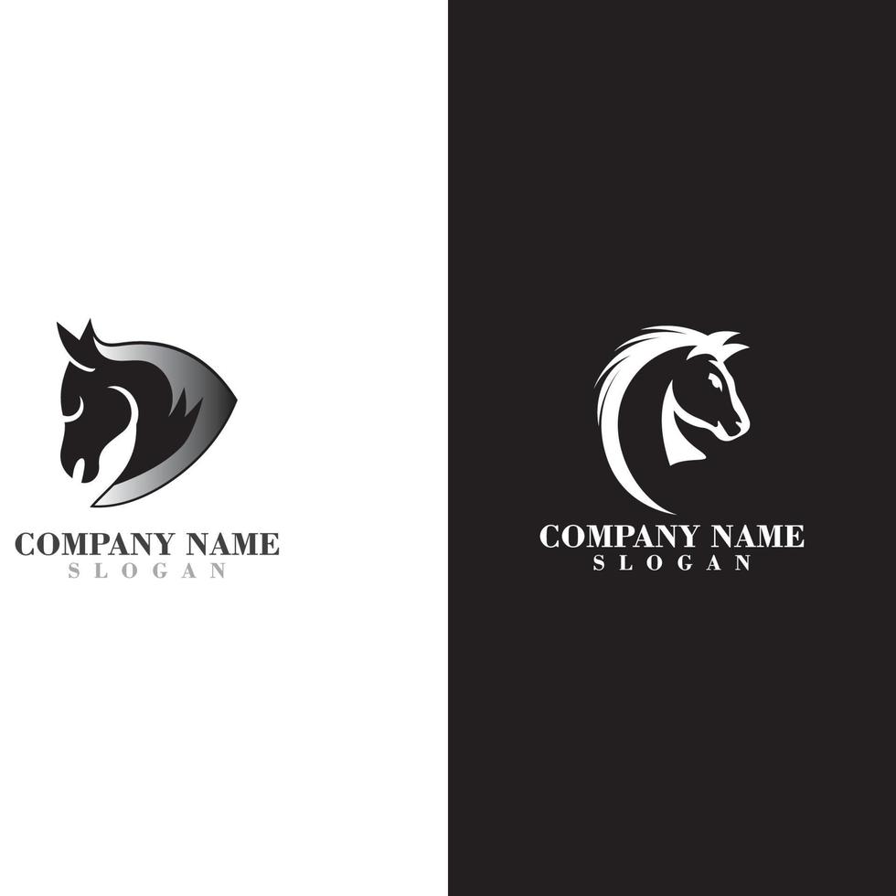 vetor de modelo gráfico simples de conceito de design de logotipo de cavalo de cabeça