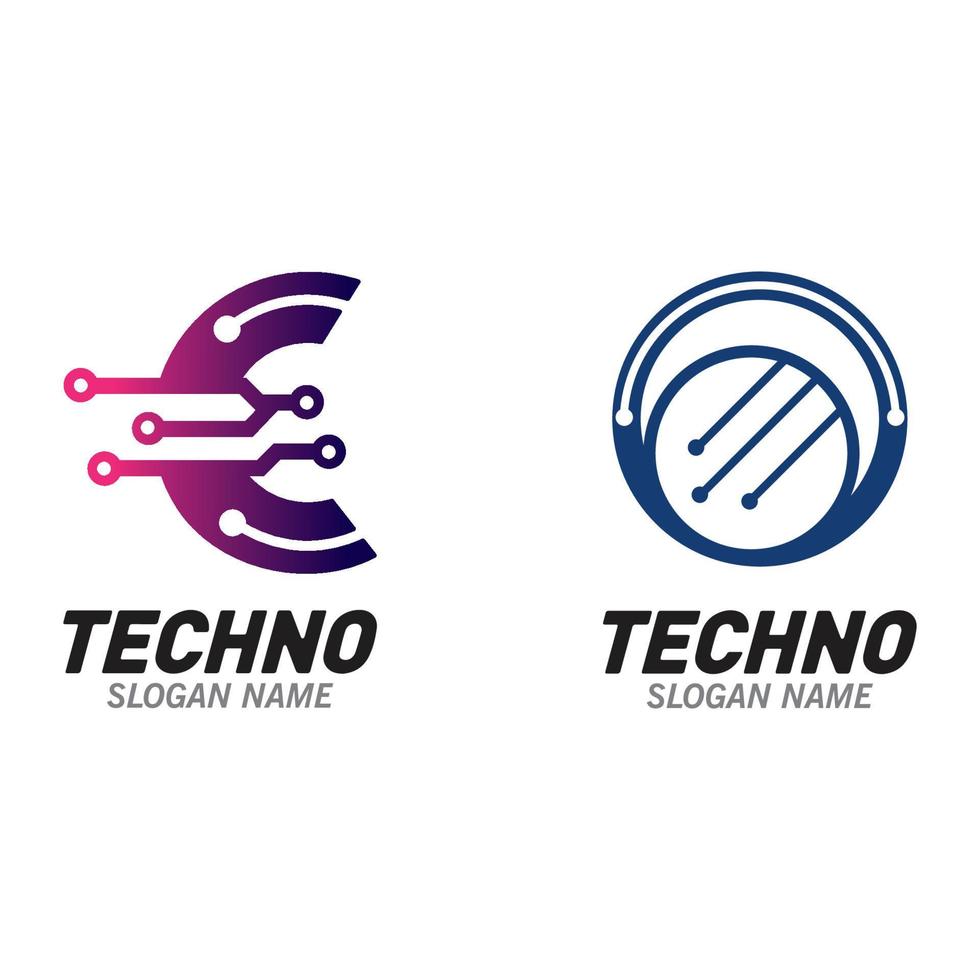 conceito criativo de logotipo de tecnologia de rede. desenho de ilustração vetor