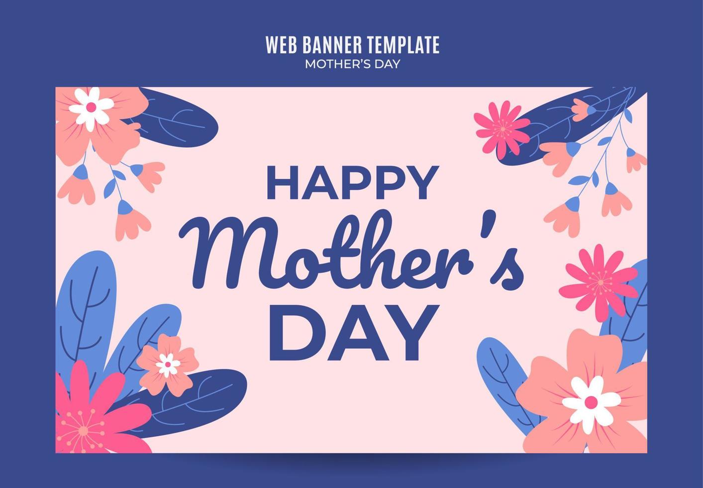 feliz dia das mães banner web retrô para pôster de mídia social, banner, área espacial e plano de fundo vetor