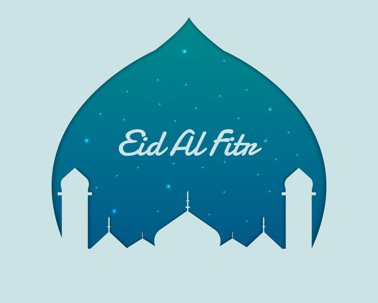 eid al fitr ilustração em papel vetor