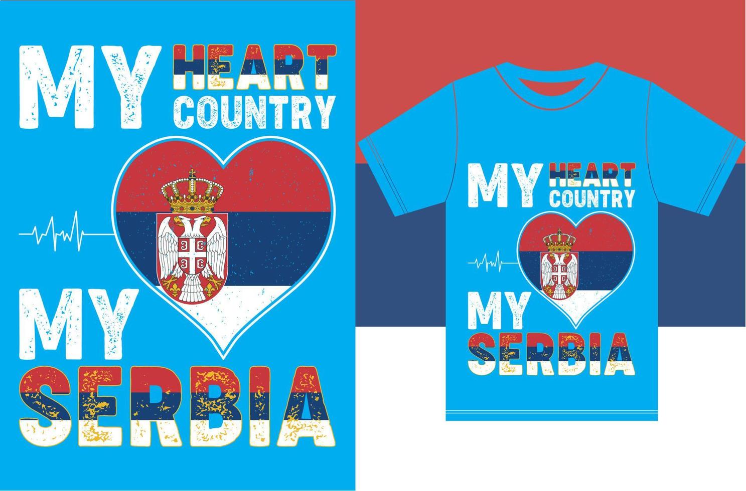 meu coração, meu país, minha serbia.typography vector design