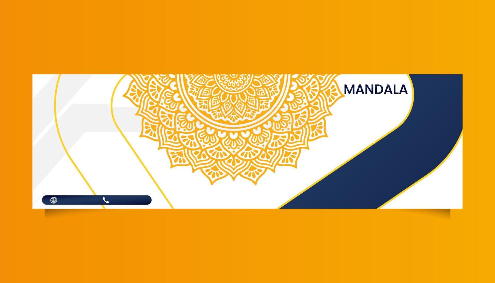 fundo ornamentado de mandala para negócios de banner na web vetor