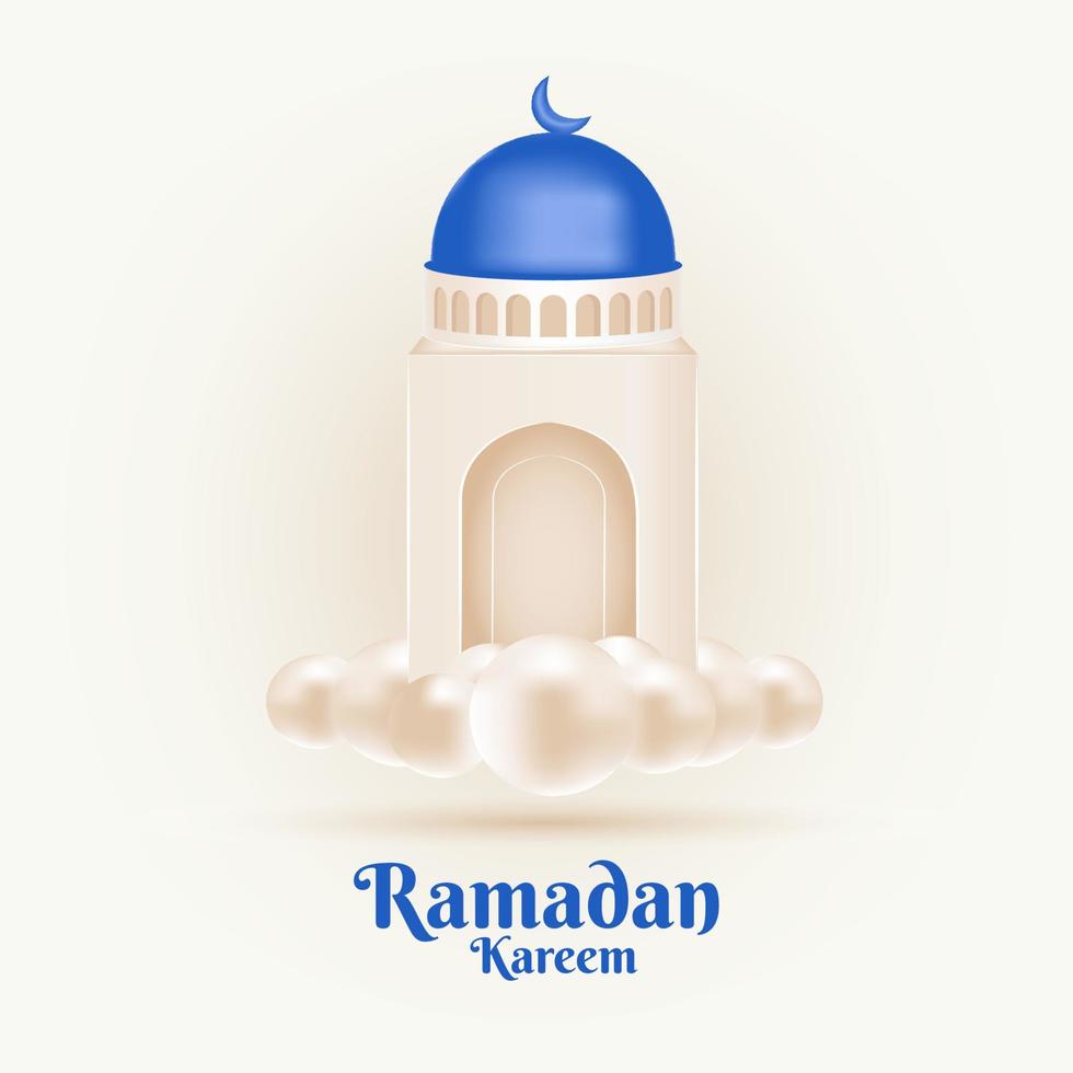 ramadan kareem 3d símbolo islâmico realista vetor