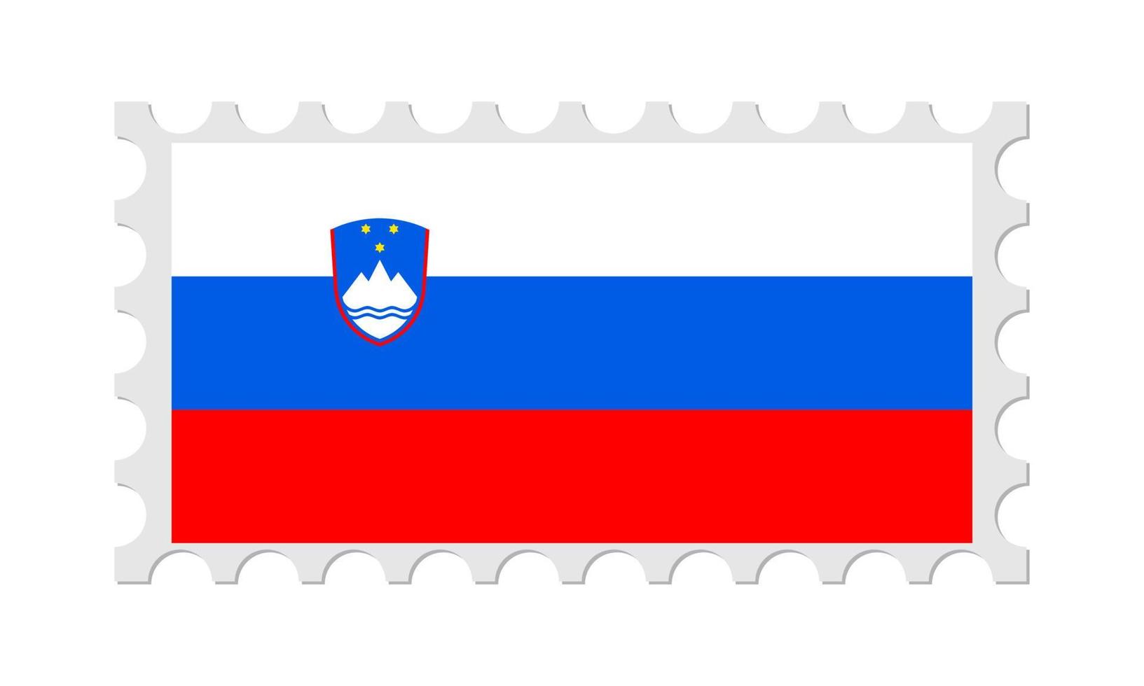 selo postal da eslovênia com sombra. ilustração vetorial. vetor