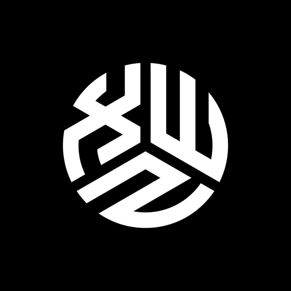 design de logotipo de letra xwz em fundo preto. conceito de logotipo de letra de iniciais criativas xwz. design de letra xwz. vetor