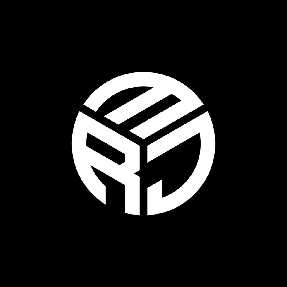 design de logotipo de carta mrj em fundo preto. conceito de logotipo de letra de iniciais criativas mrj. design de letra mrj. vetor