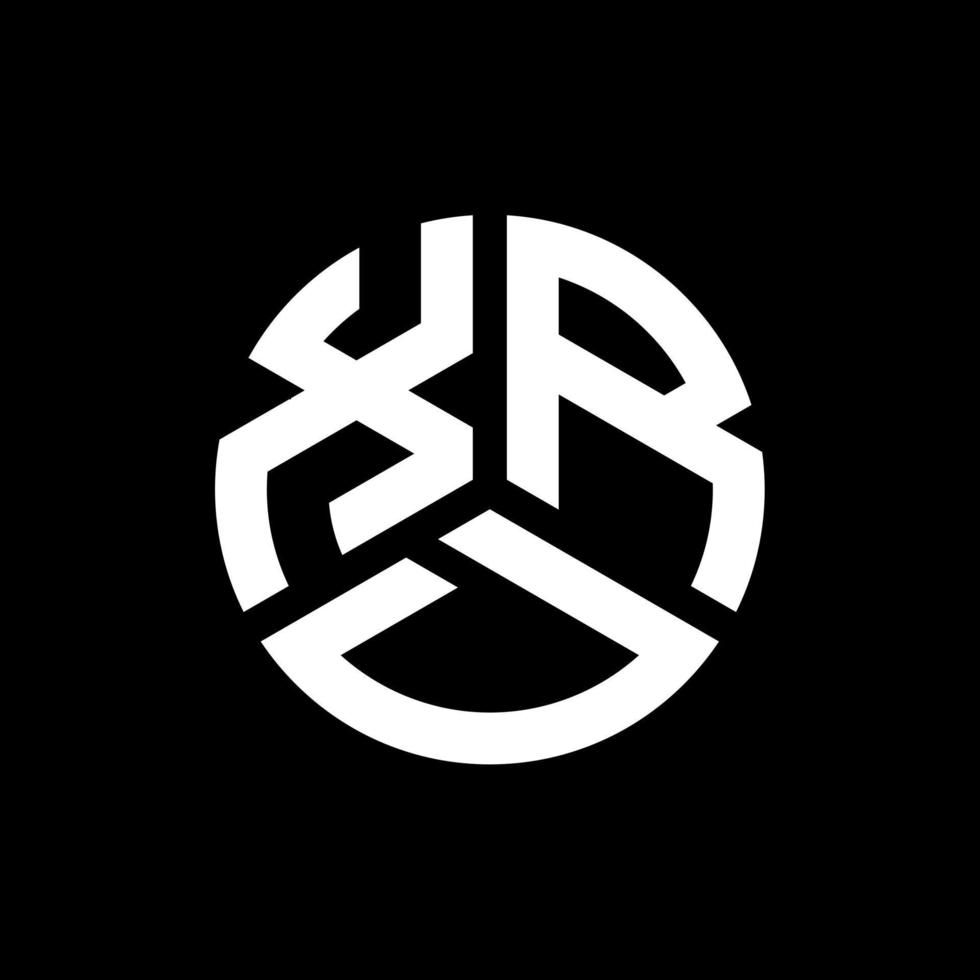design de logotipo de letra xrd em fundo preto. xrd conceito de logotipo de letra de iniciais criativas. design de letra xrd. vetor