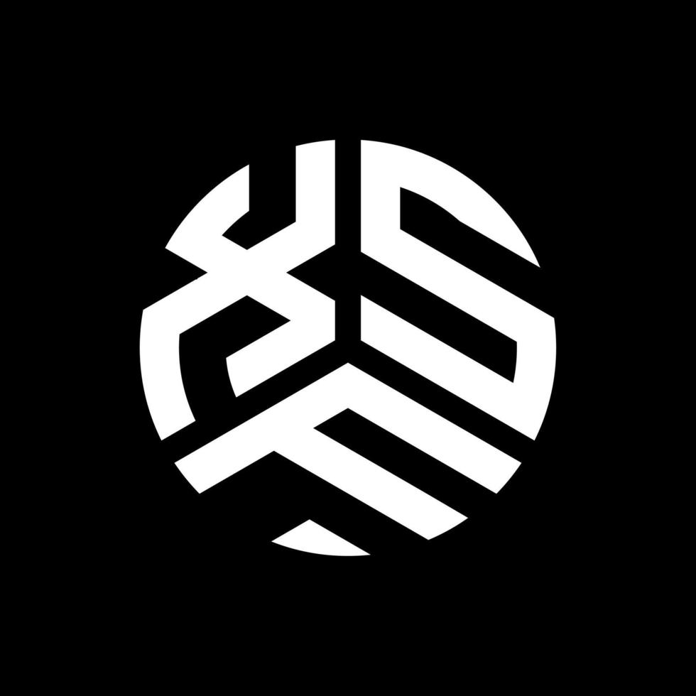 design de logotipo de carta xsf em fundo preto. conceito de logotipo de letra de iniciais criativas xsf. design de letra xsf. vetor