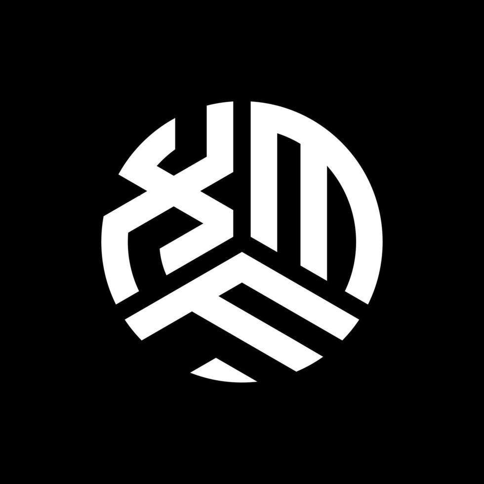 design de logotipo de carta xmf em fundo preto. conceito de logotipo de letra de iniciais criativas xmf. design de letra xmf. vetor