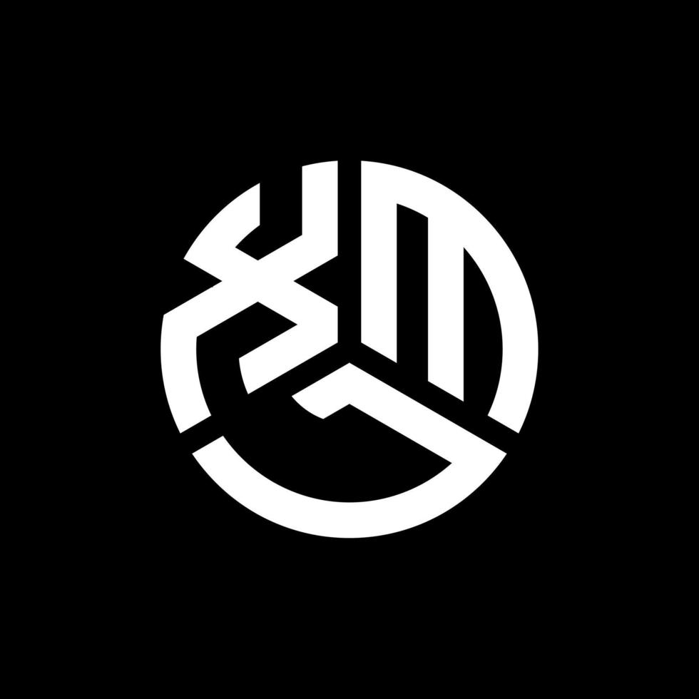 design de logotipo de carta xml em fundo preto. xml conceito de logotipo de letra de iniciais criativas. design de letra xml. vetor