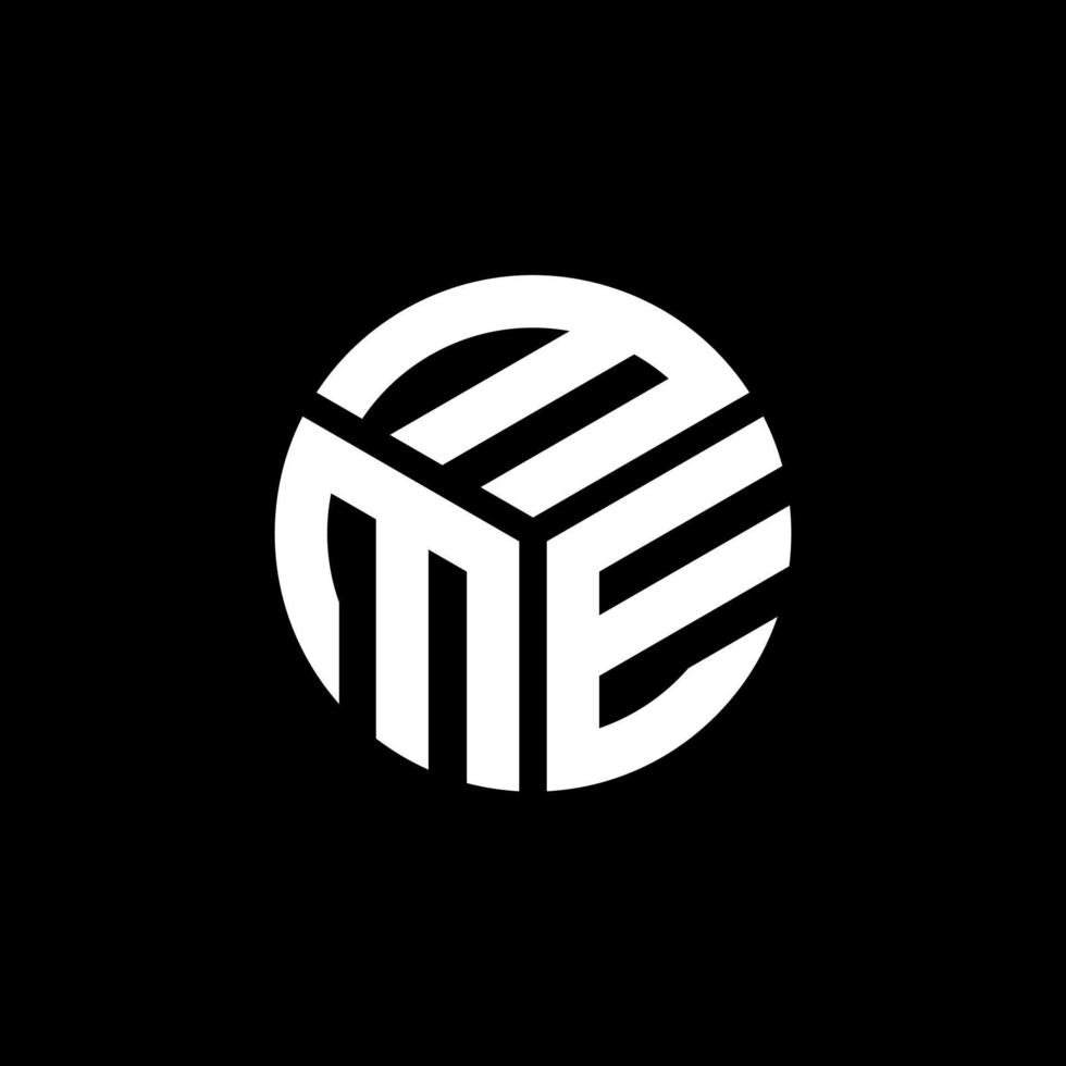 design de logotipo de letra mme em fundo preto. conceito de logotipo de letra de iniciais criativas mme. design de letra mme. vetor