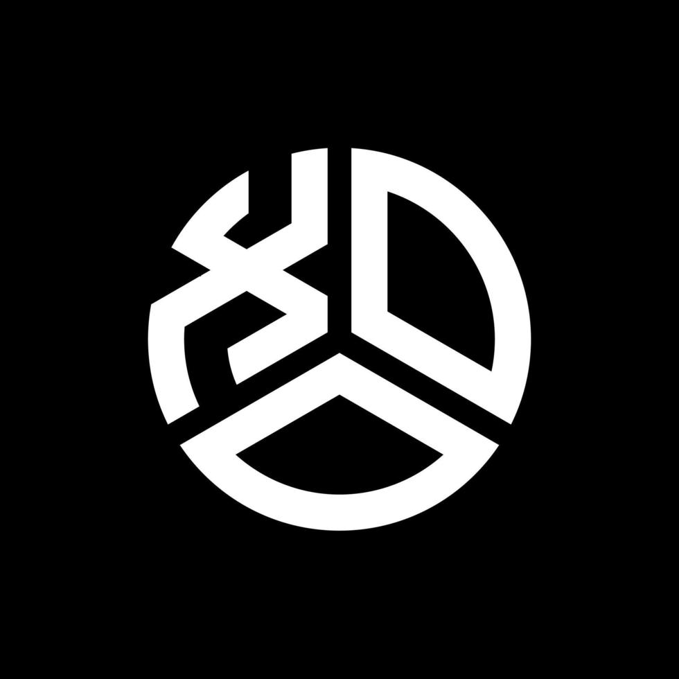 design de logotipo de carta xoo em fundo preto. xoo conceito de logotipo de letra de iniciais criativas. design de letra xoo. vetor