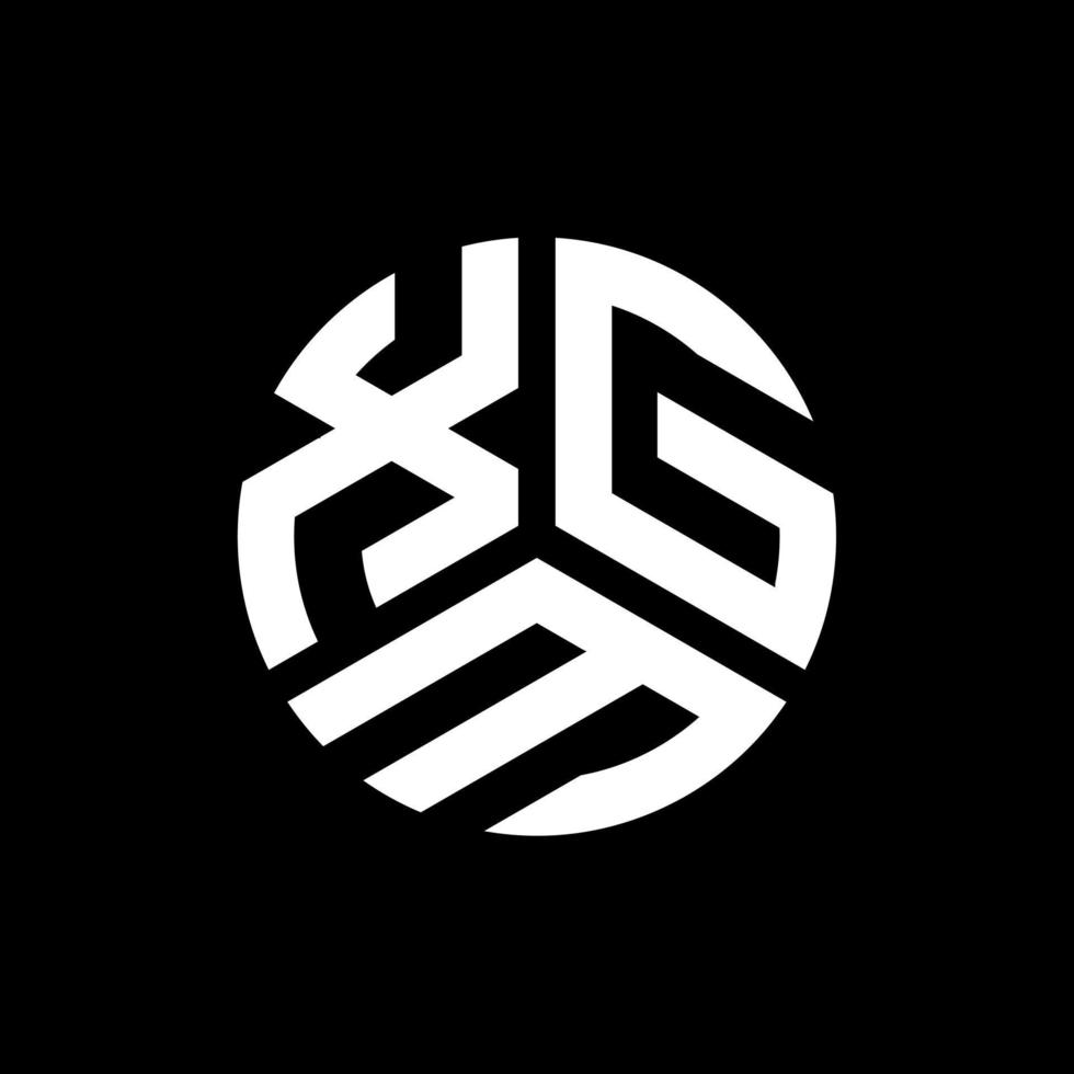 design de logotipo de carta xgm em fundo preto. conceito de logotipo de letra de iniciais criativas xgm. design de letras xgm. vetor