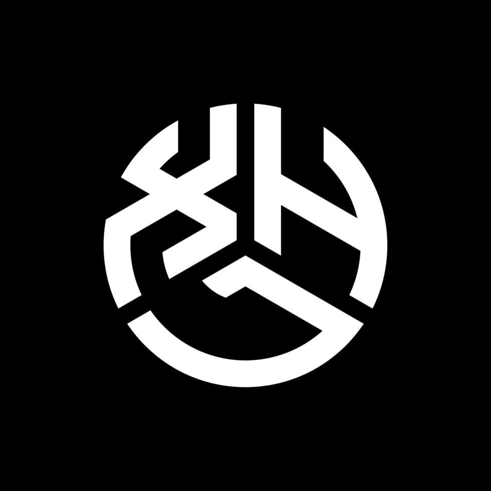 xhl carta logotipo design em fundo preto. xhl conceito de logotipo de letra de iniciais criativas. design de letra xhl. vetor