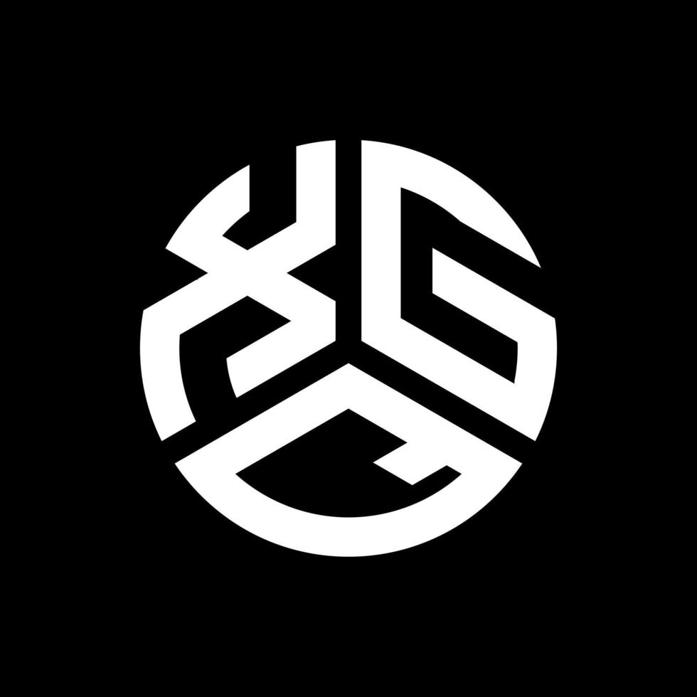 design de logotipo de letra xgq em fundo preto. conceito de logotipo de letra de iniciais criativas xgq. design de letras xgq. vetor