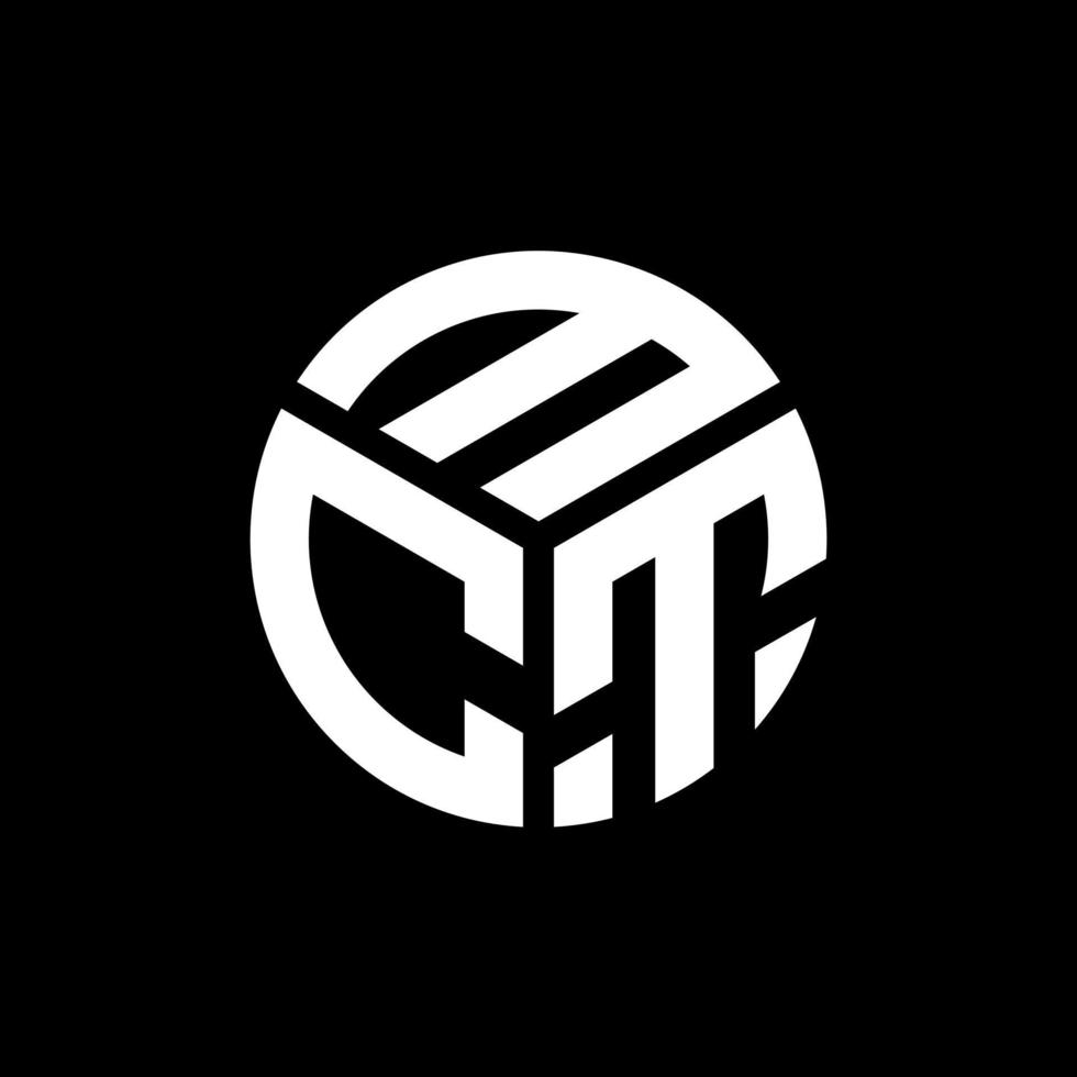 design de logotipo de carta mct em fundo preto. conceito de logotipo de letra de iniciais criativas mct. design de letra mct. vetor