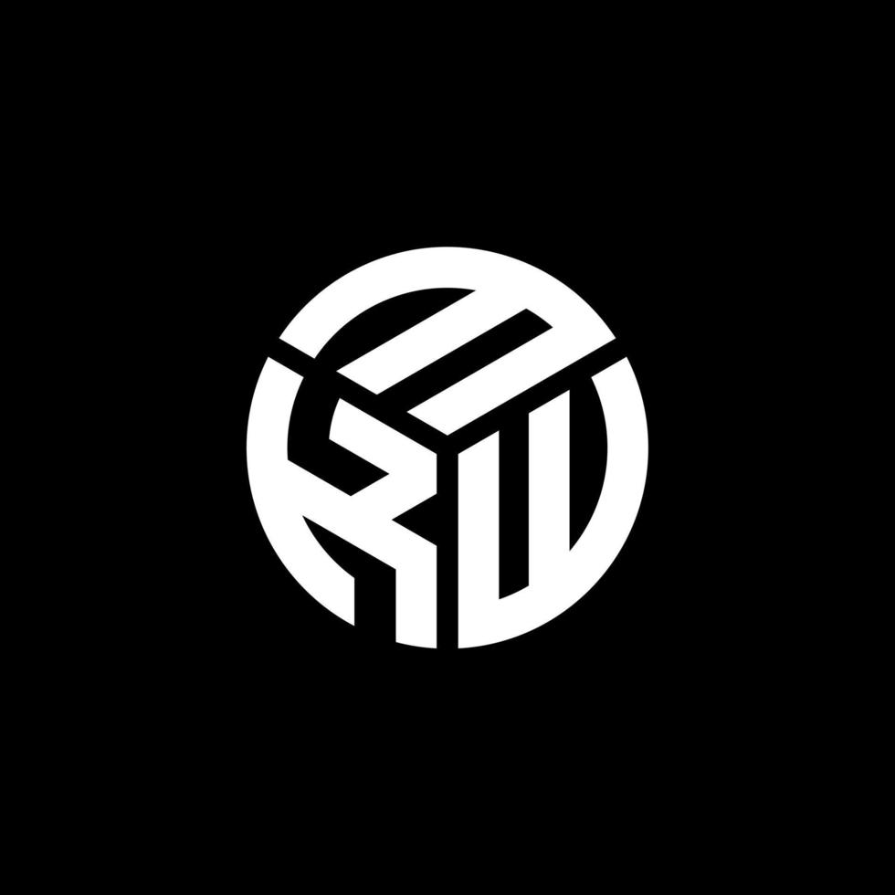 design de logotipo de letra mkw em fundo preto. conceito de logotipo de letra de iniciais criativas mkw. design de letras mkw. vetor