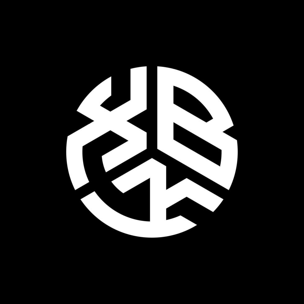 design de logotipo de carta xbk em fundo preto. conceito de logotipo de letra de iniciais criativas xbk. design de letra xbk. vetor