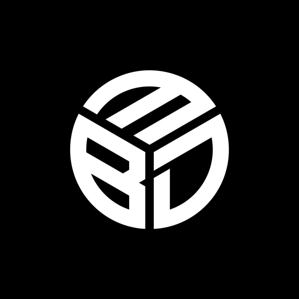 design de logotipo de carta mbd em fundo preto. conceito de logotipo de letra de iniciais criativas mbd. design de letra mbd. vetor