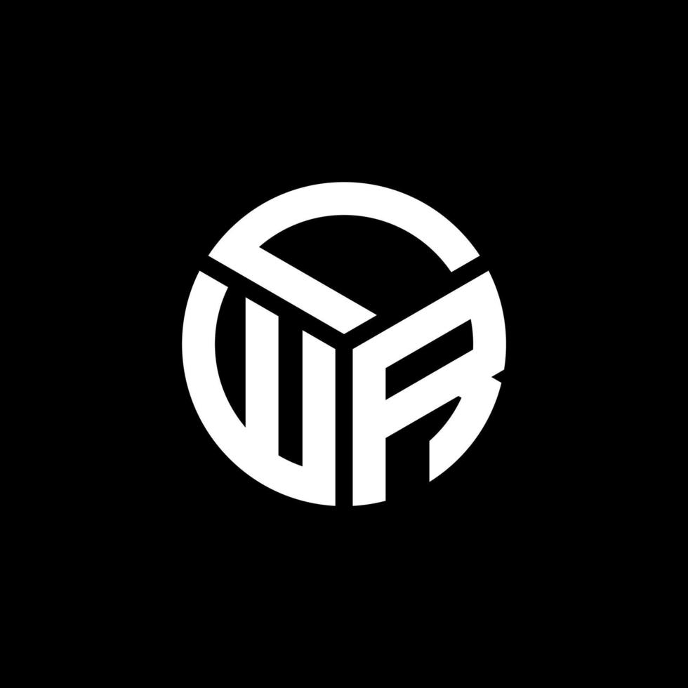 design de logotipo de carta lwr em fundo preto. conceito de logotipo de letra de iniciais criativas lwr. design de letra lwr. vetor